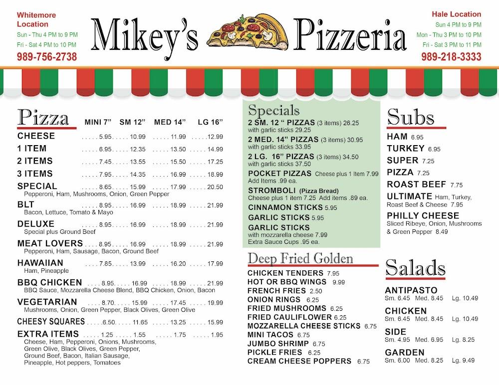 Mikey's Pizzeria Whittemore Cheese