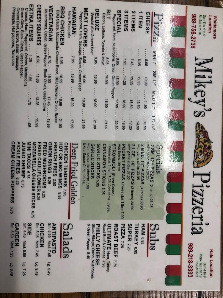 Mikey's Pizzeria Whittemore Menu image 4
